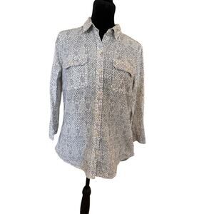 Eddie Bauer 3/4 length sleeve, button down shirt, women's size S